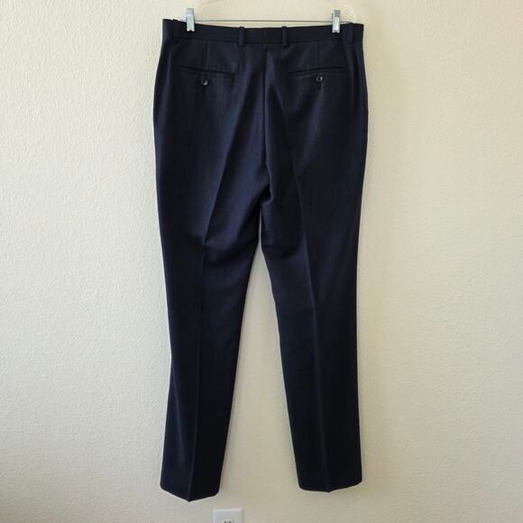 Perry Ellis Dress Pants Gray Dark Flat Front Men Size 36x34 Polyester Blend - Picture 6 of 12